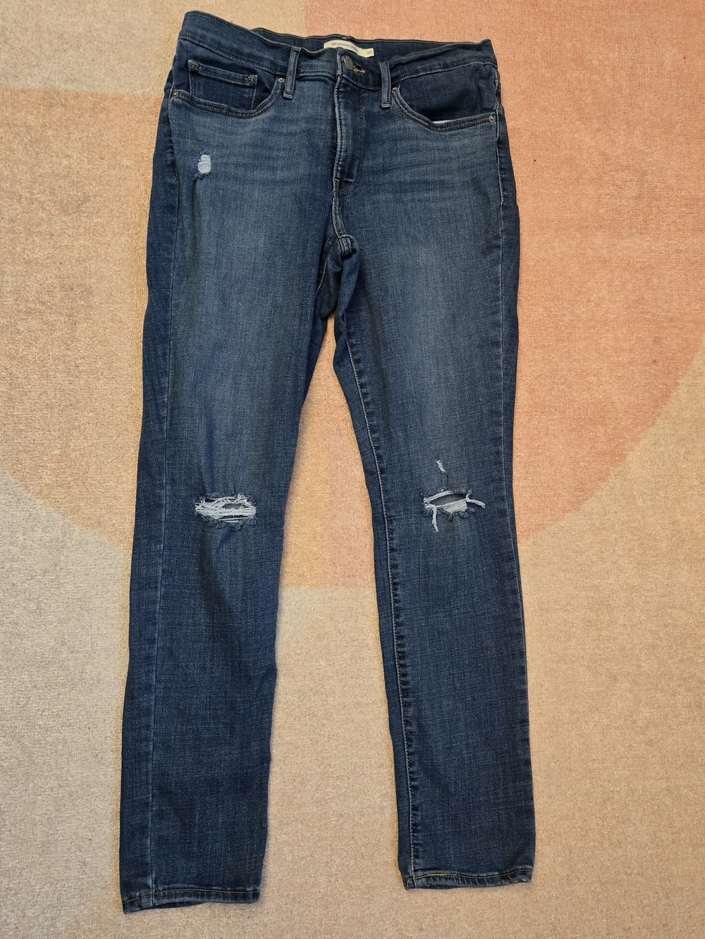 Levi's Dark Blue Ripped Skinny Jeans